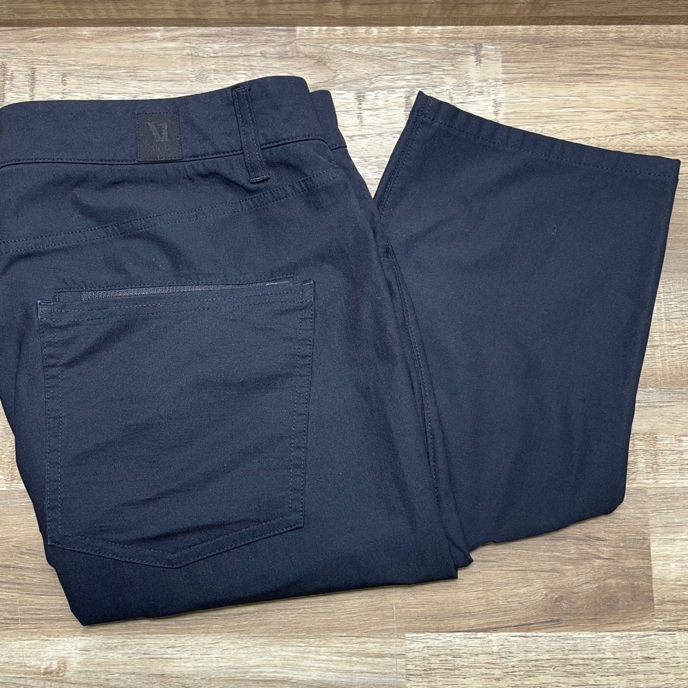 Vuori Mens Meta Pant Black 5-Pocket Technical Chino Stretch Trousers 34 EUC 27"